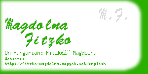 magdolna fitzko business card